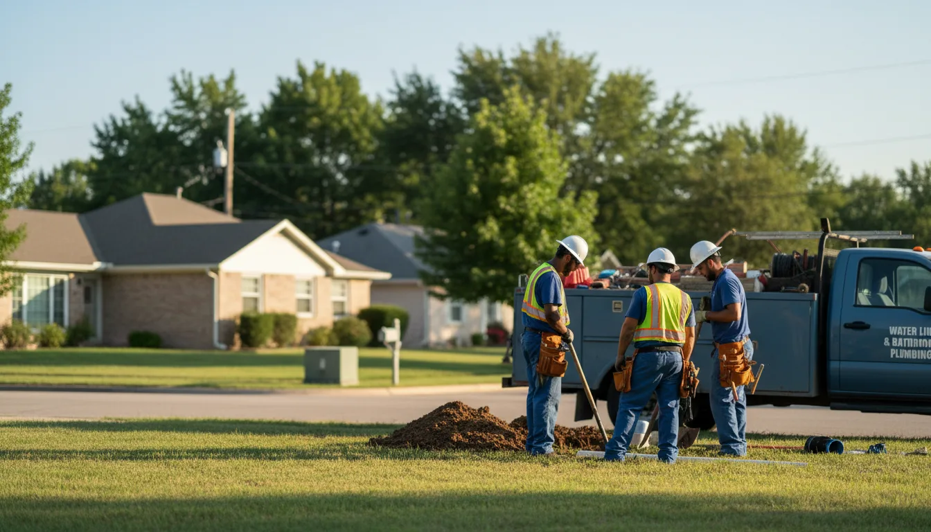 Residential water line and bathroom plumbing service in Hiram, OH